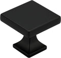 homdiy Matte Black Square Cabinet Knobs 20 Pack - Solid Zinc Alloy