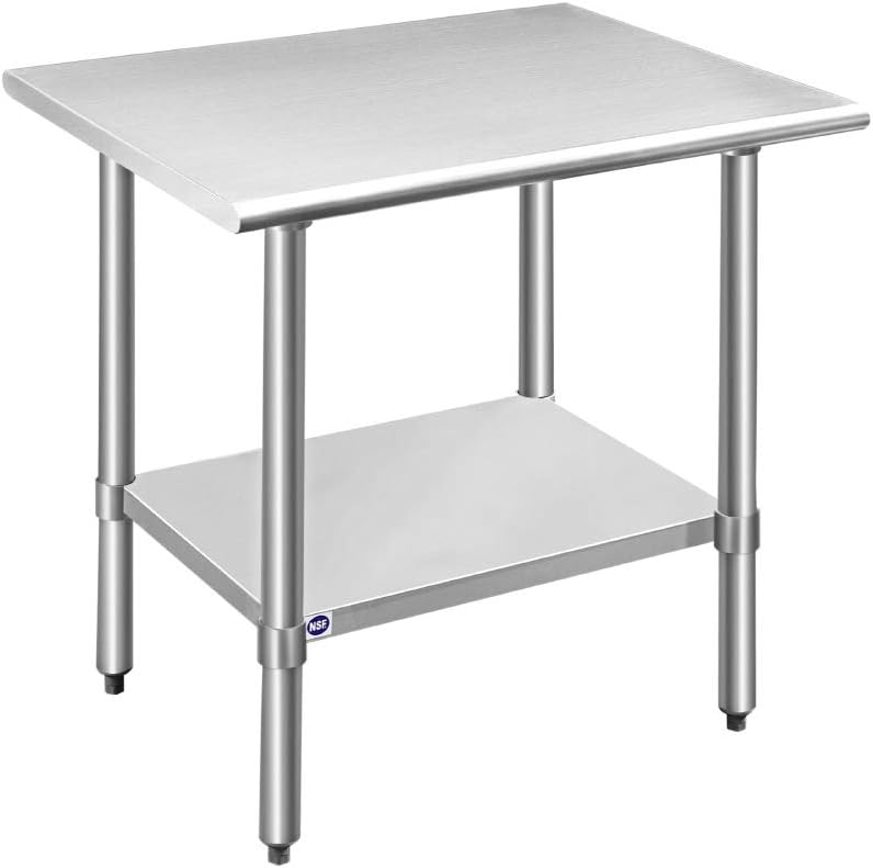 ROCKPOINT Stainless Steel Prep Table 24x36 in for Kitchen Use