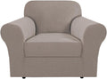 H.VERSAILTEX Stretch Large Armchair Cover 2 Piece - Oversized Taupe