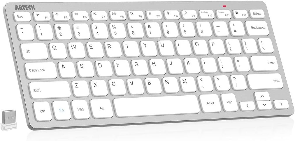 Arteck Ultra Slim Wireless Keyboard with Media Hotkeys