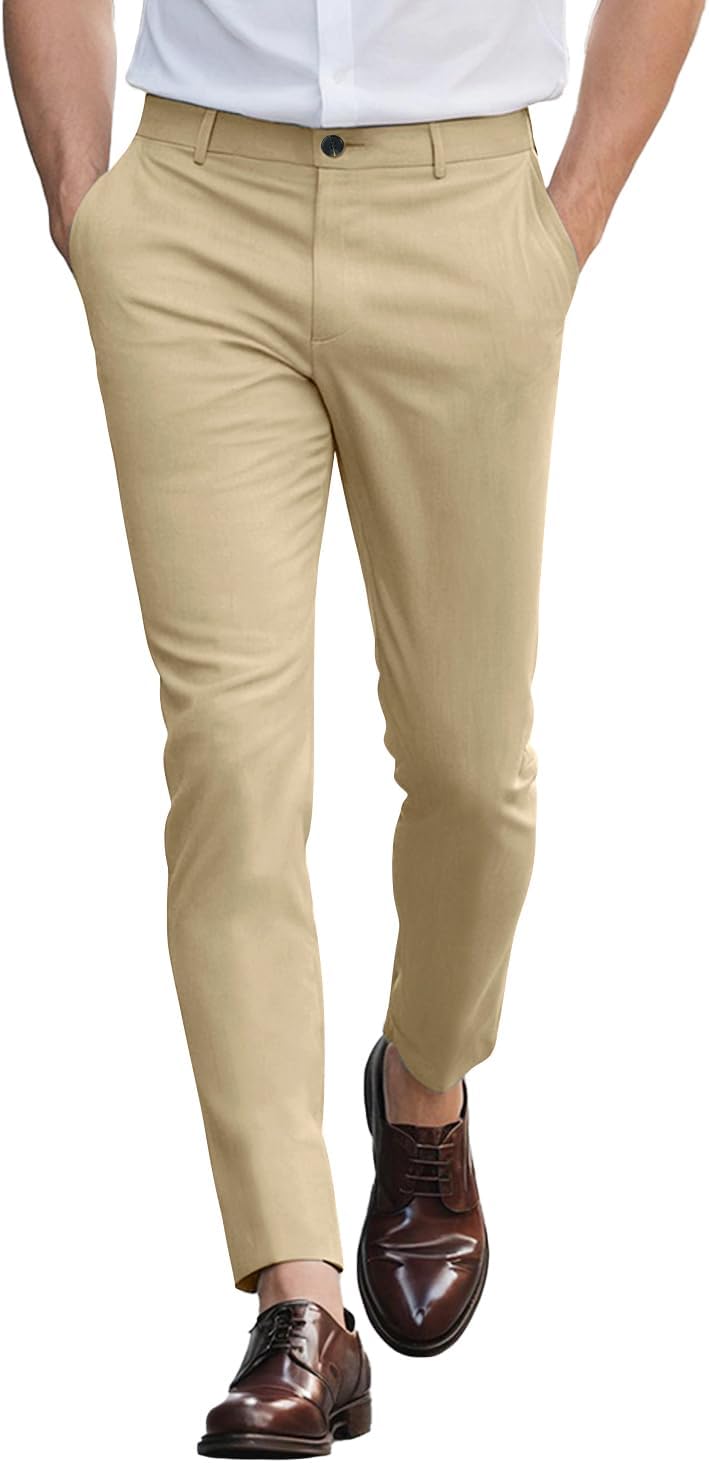 GINGTTO Mens Dress Pants Slim Fit Stretch Chino Pants Review