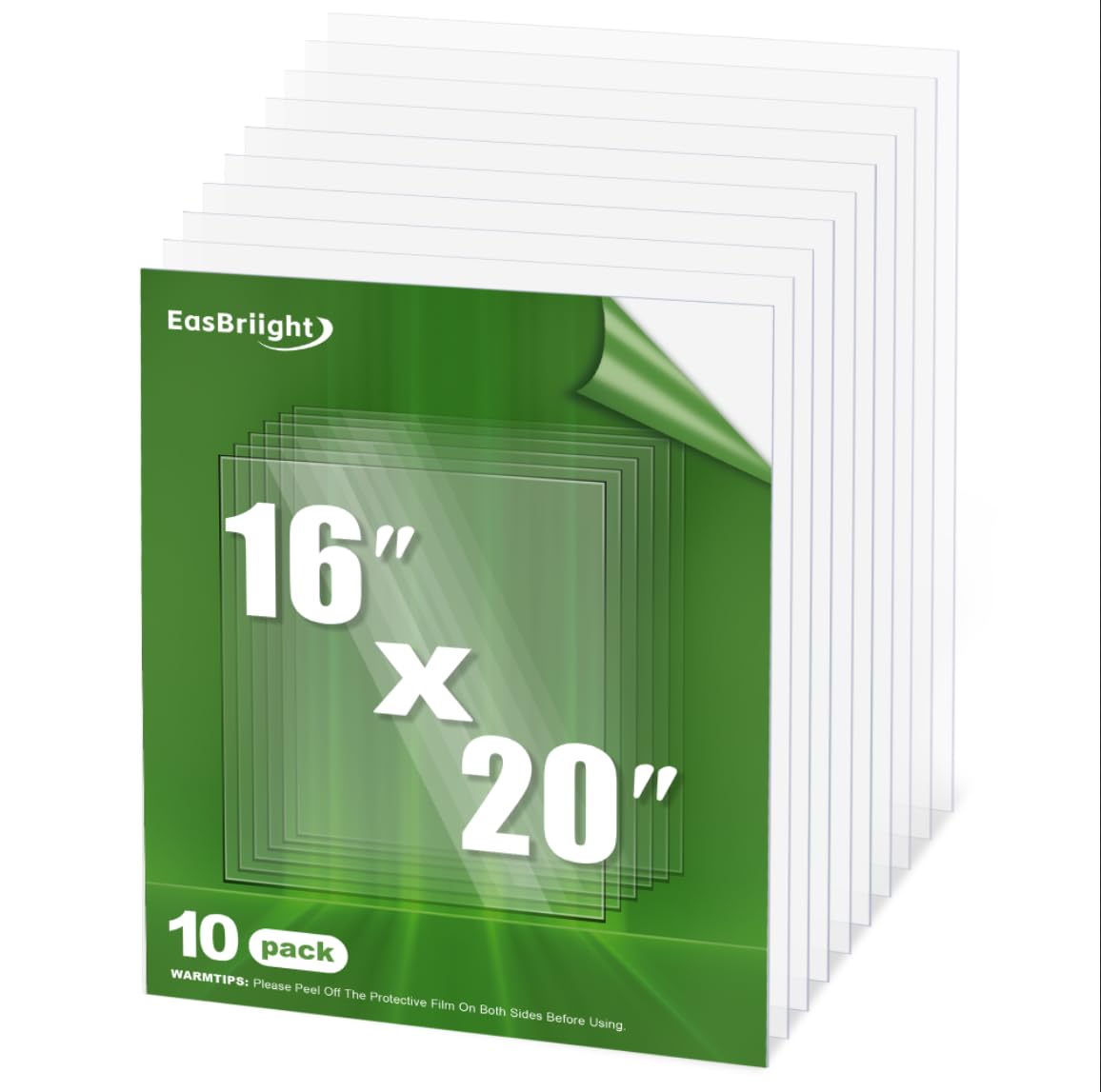 10-Pack of 16x20 Transparent Flexible Plastic Sheets for DIY
