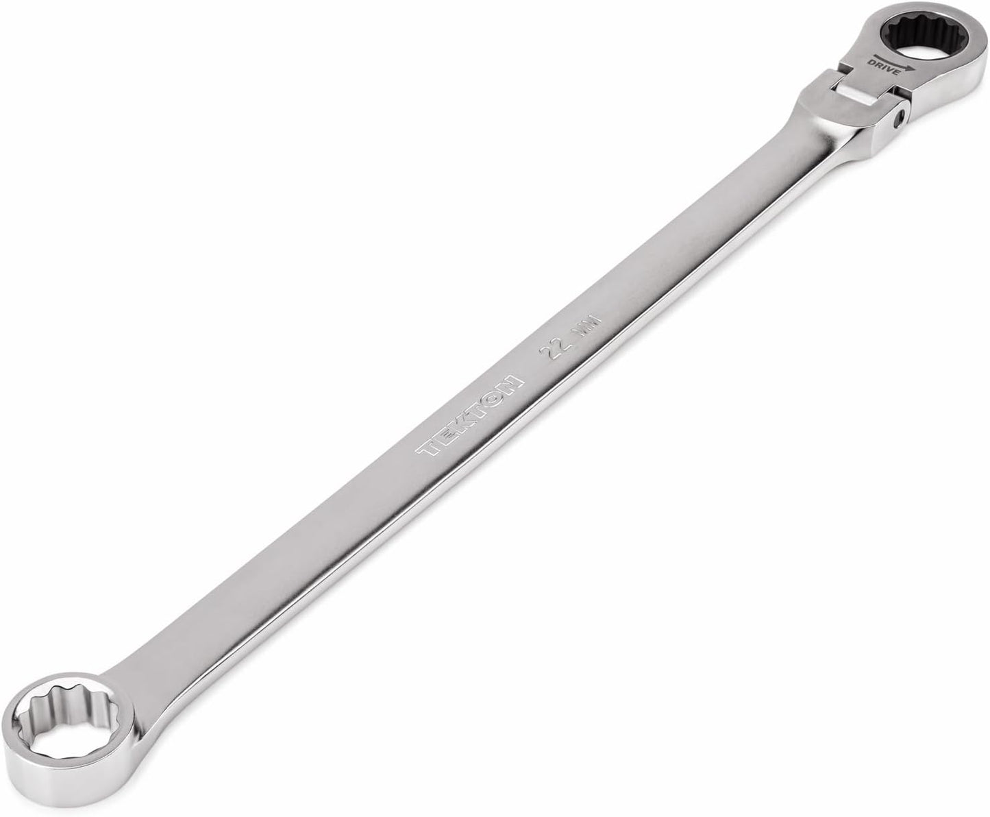 TEKTON 22 mm Long Fixed/Flex Head Ratcheting Box End Wrench