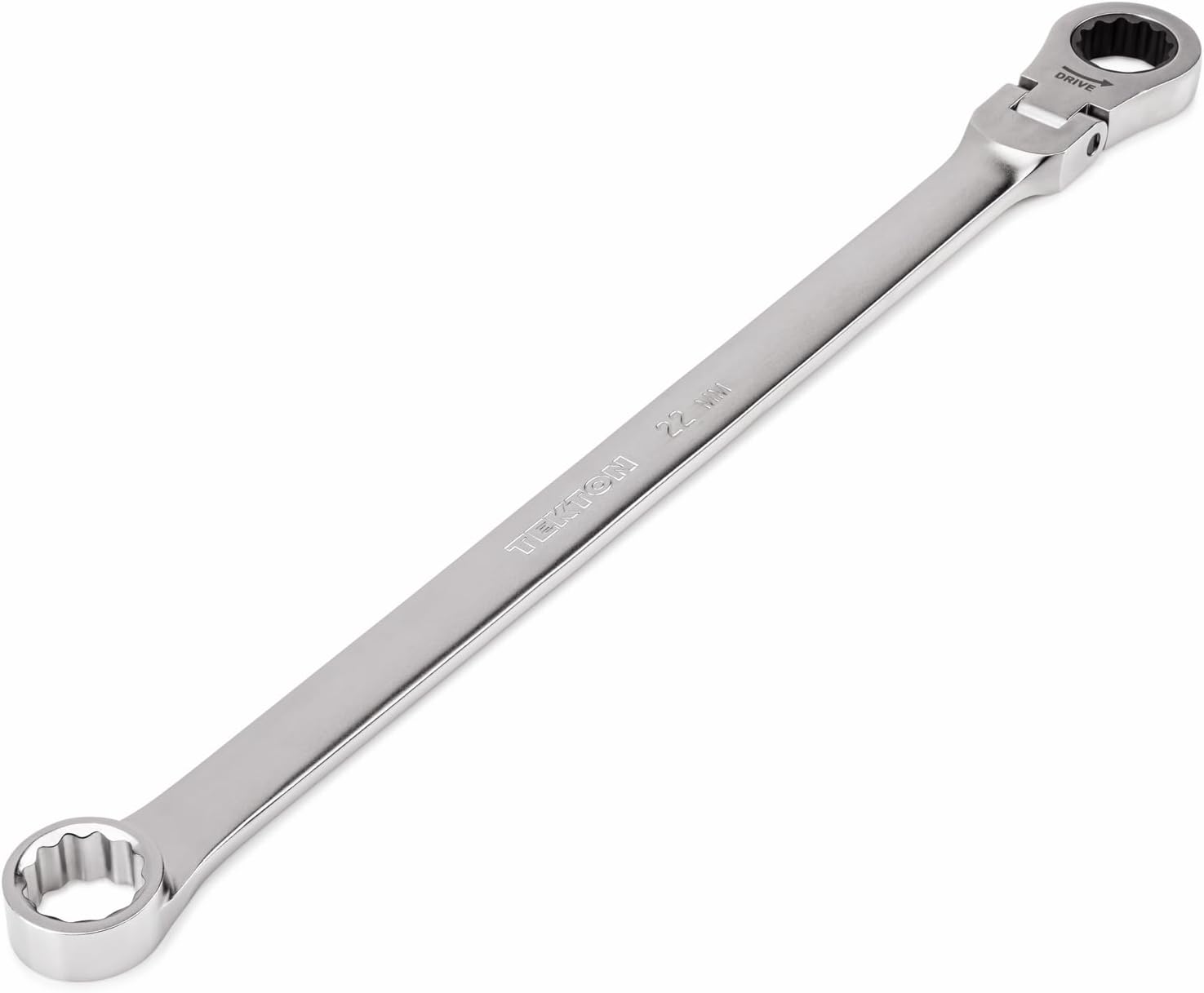 TEKTON 22 mm Long Fixed/Flex Head Ratcheting Box End Wrench