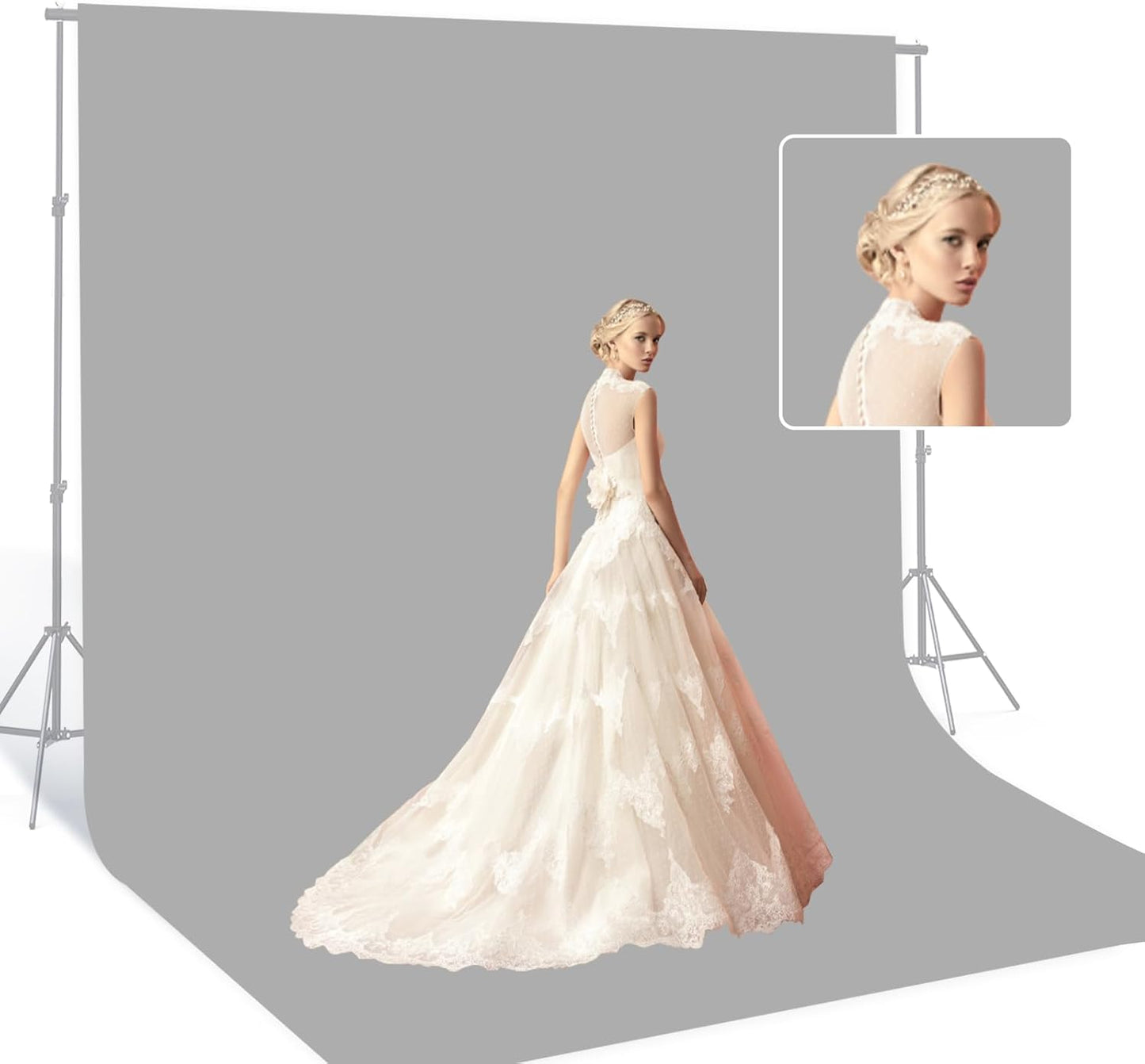 Large Light Grey Backdrop Cloth for Photography Studio Use