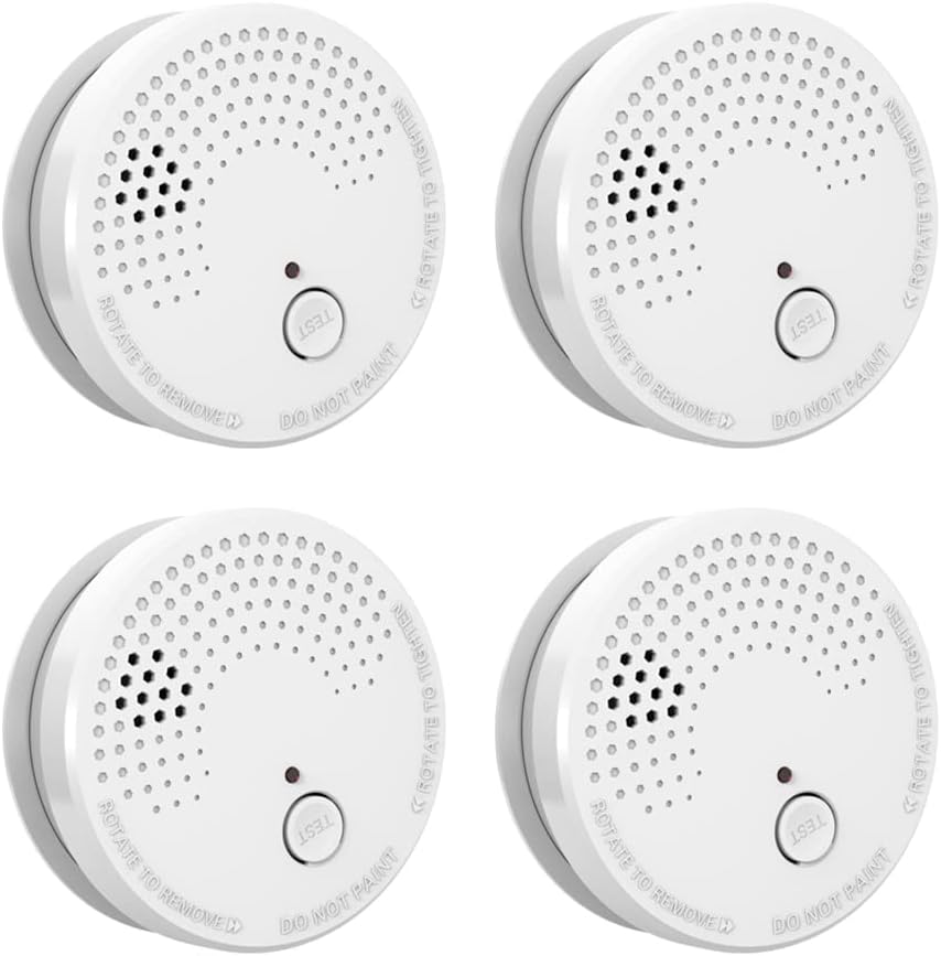 4 Pack Smoke Detector Fire Alarms for Home Safety and Security