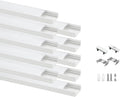 LED Aluminum Channel for Strip Lights - 10 Pack 6.6Ft Length