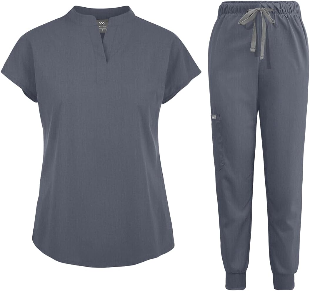 Niaahinn Scrubs Set for Women - Stylish Nurse Uniform Jogger Suit