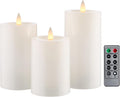 Flameless Pillar Candles Flickering with Remote Timer - Realistic 3D