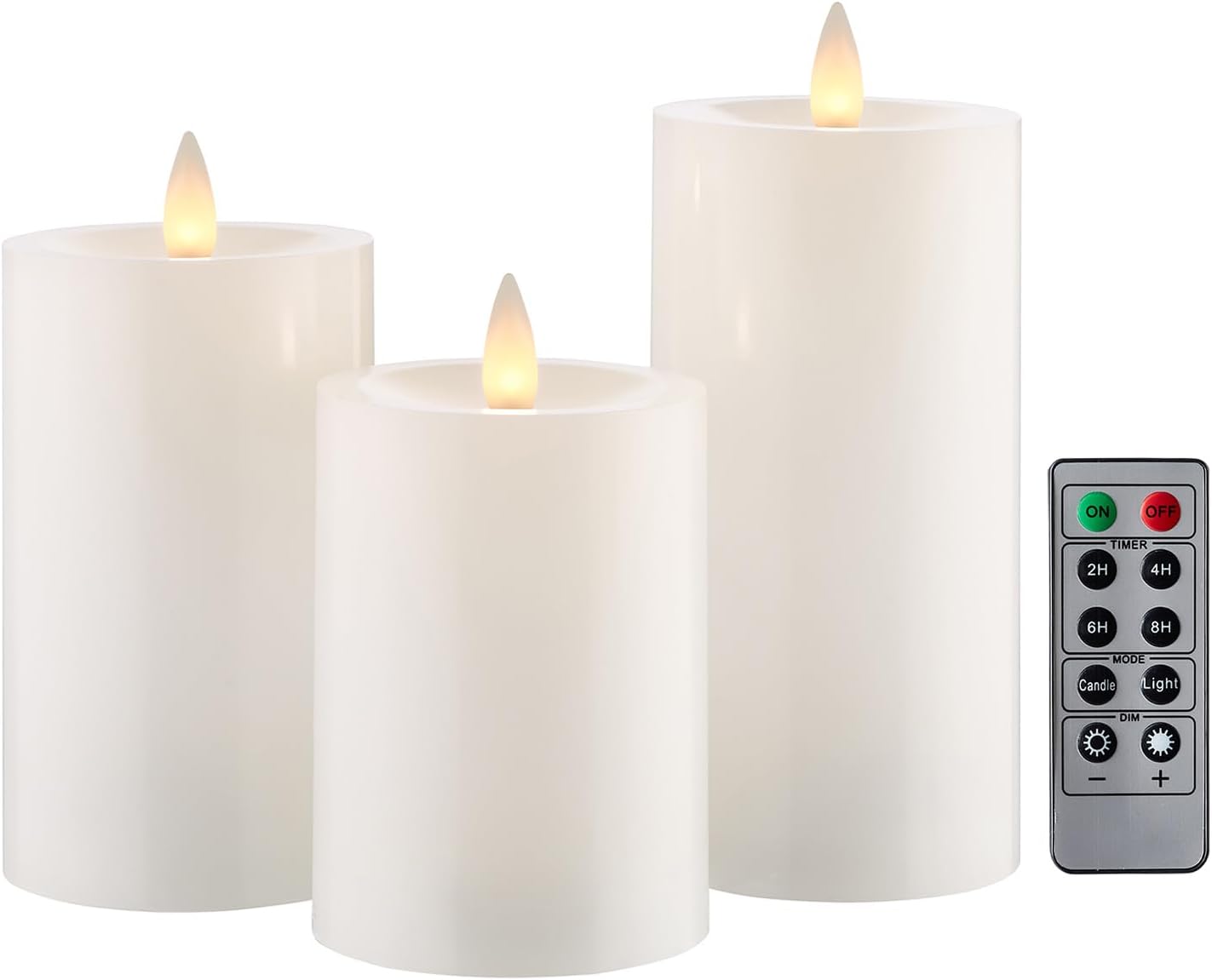 Flameless Pillar Candles with Remote Timer for Home Decor