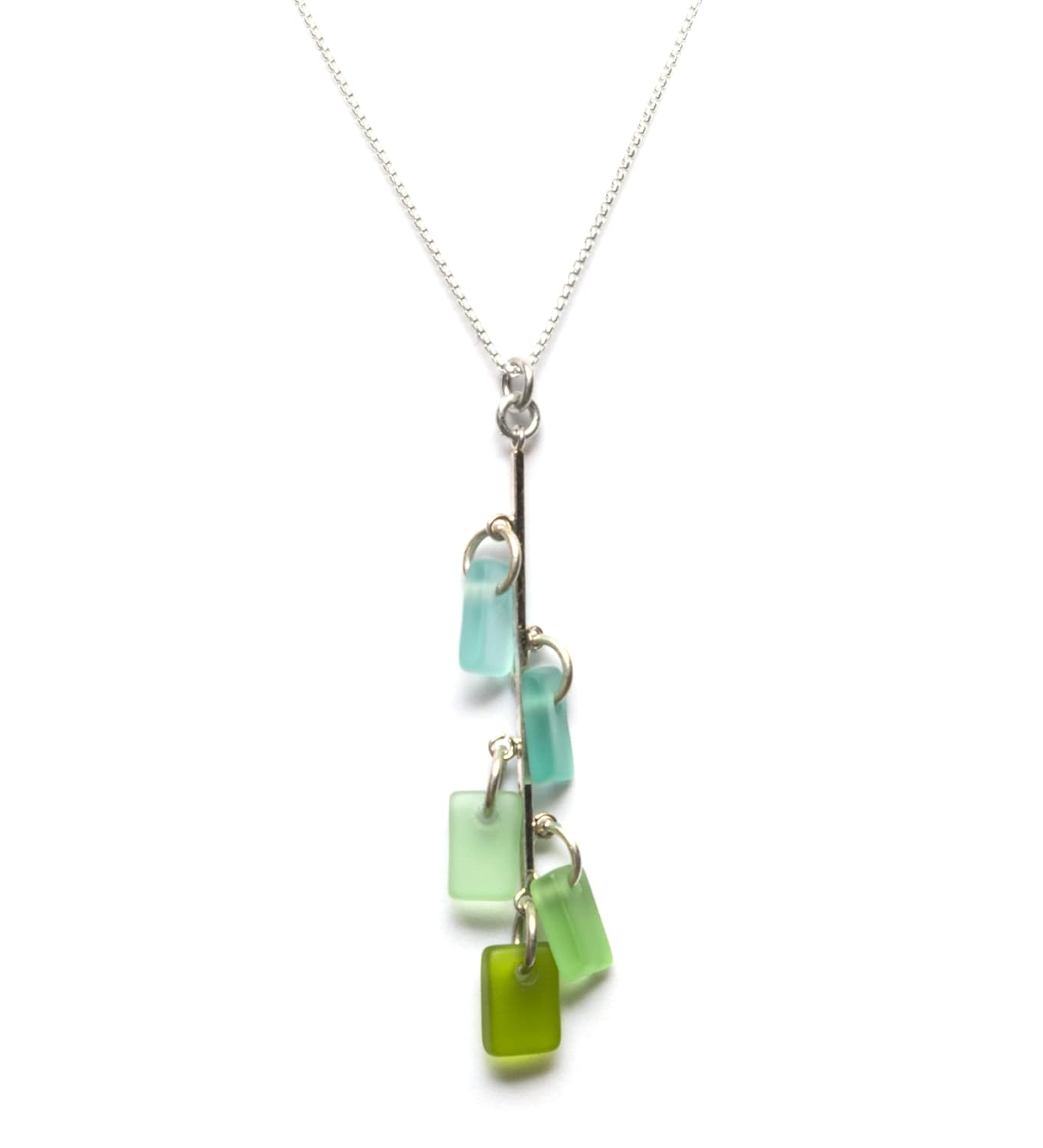 Sea Glass Avalon Pendant - Handmade 925 Sterling Silver Jewelry