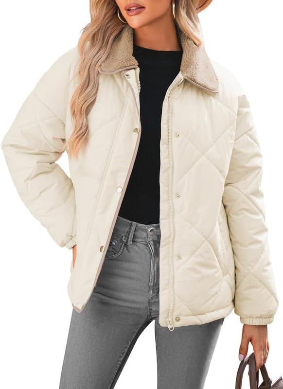 Dokotoo Women's Winter Casual Quilted Jackets for Cozy Style