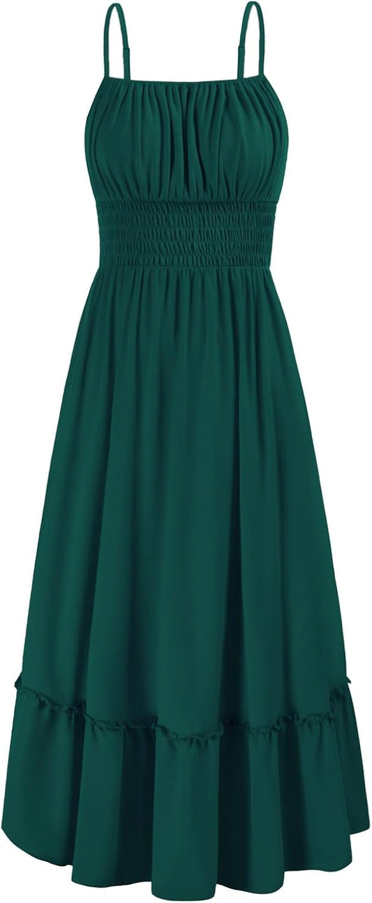 GRACE KARIN Womens Summer Maxi Dress with Pockets and Ruffles