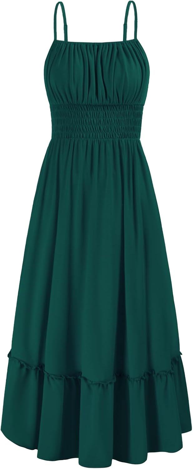 GRACE KARIN Womens Summer Maxi Dress with Pockets and Ruffles