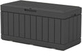 82 Gallon Resin Deck Box Black - Large Waterproof Outdoor Storage