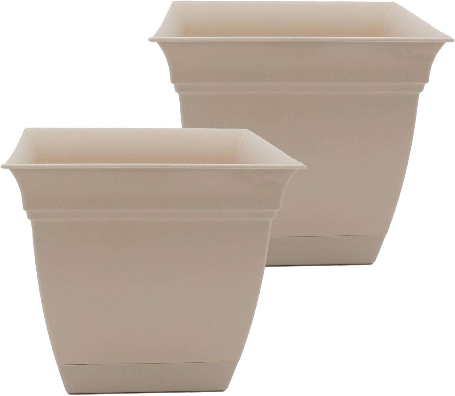 12 Inch Eclipse Square Planter Pots with Drainage Holes for Home