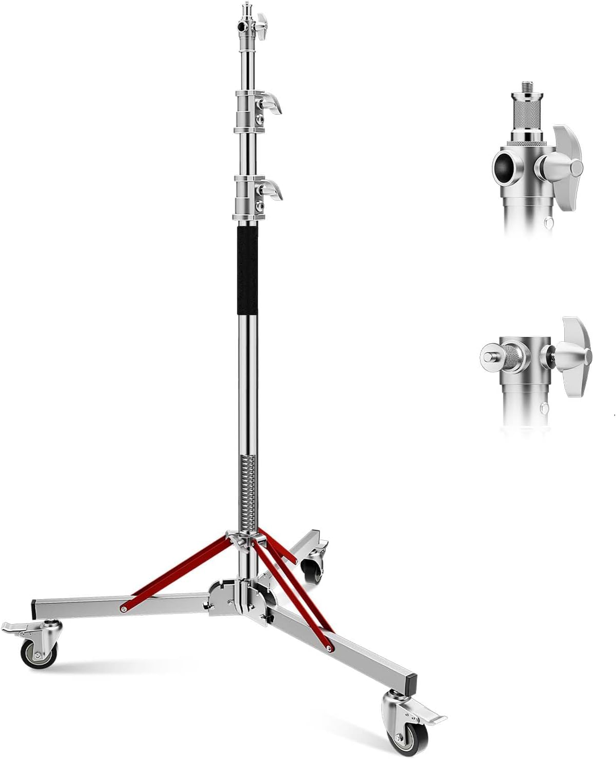 Heavy Duty Light Stand with Casters for Photography Studio Use