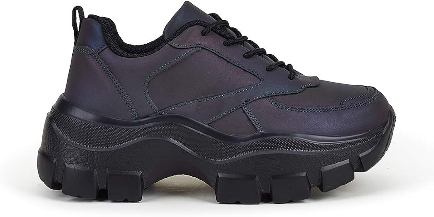 LUCKY STEP Women 90S Chunky Platform Reflective Sneakers Review