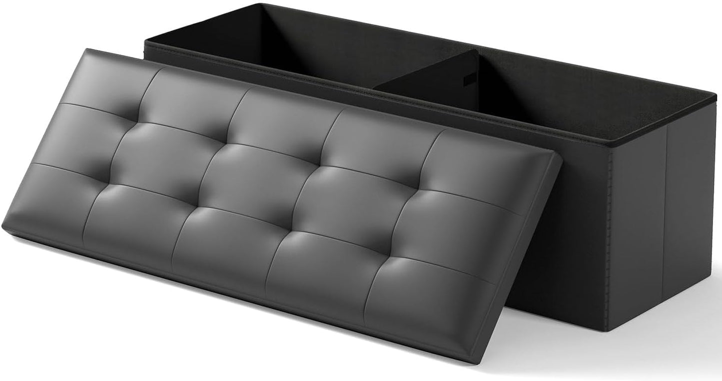 Folding Storage Ottoman Bench for Living Room and Bedroom Use