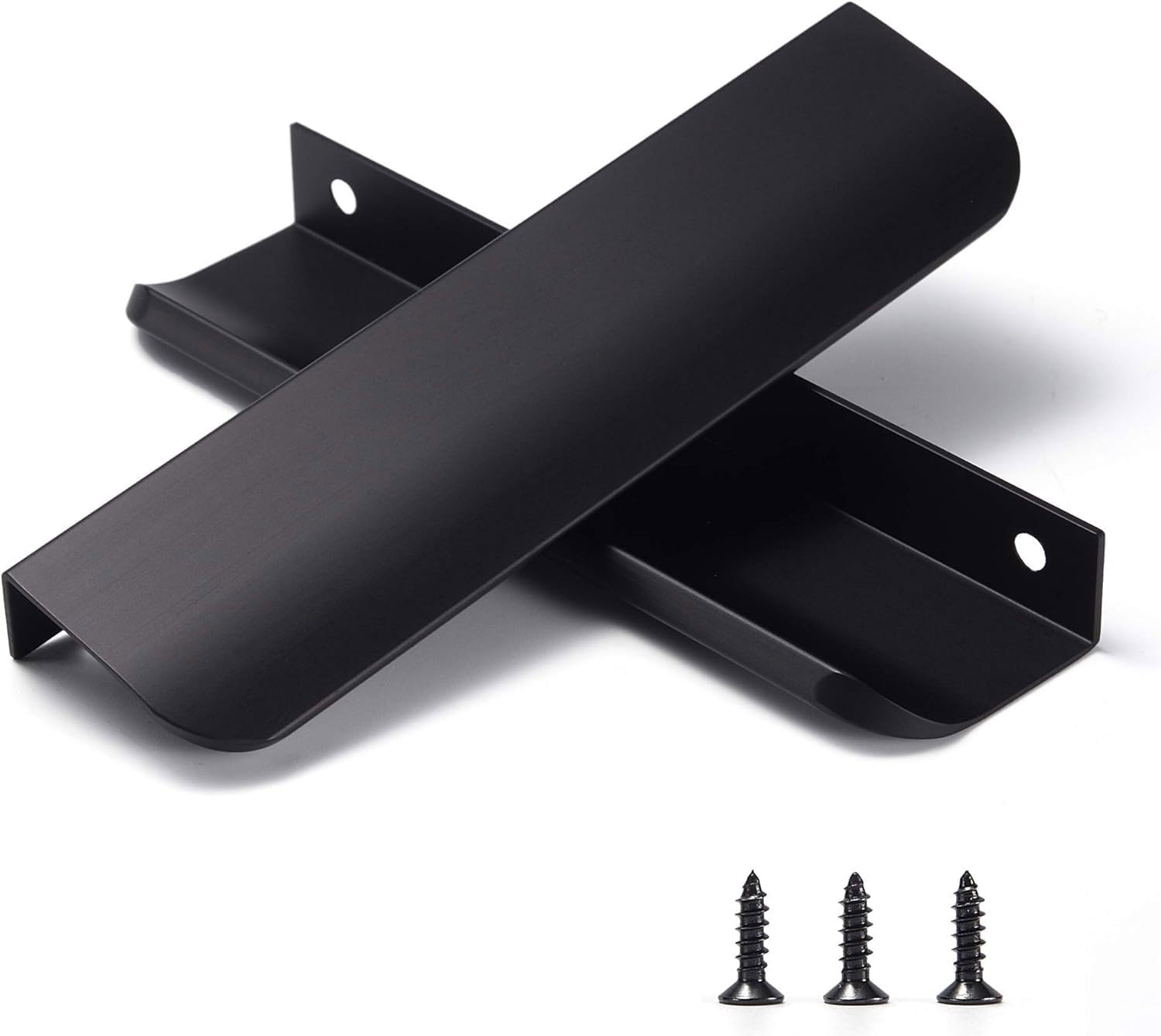 Satanga Edge Black Finger Pulls for Cabinets Modern Design