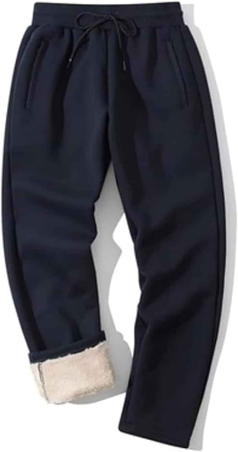 Shiyifa Men's Winter Warm Fleece Sherpa Lined Jogger Pants