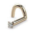 Genuine SI1-SI2 G-H Diamond 14K Gold Nose Stud - Subtle Sparkle