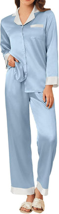 Luxurious Long Sleeve Silk Pajama Set for Women by Ekouaer