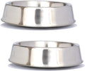 Stainless Steel Non Skid Pet Bowls 2 Pack - Raised Rim Ant-Free Design