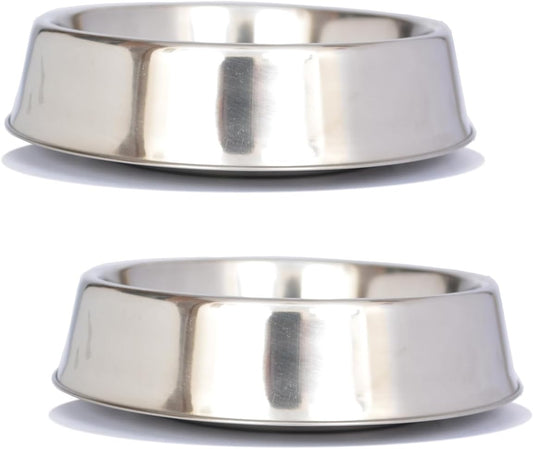 Iconic Pet 2 Pack of Stainless Steel Non Skid Pet Bowls