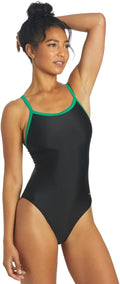 Women's Sporti Thin Strap Athletic One Piece Swimsuit for Fitness