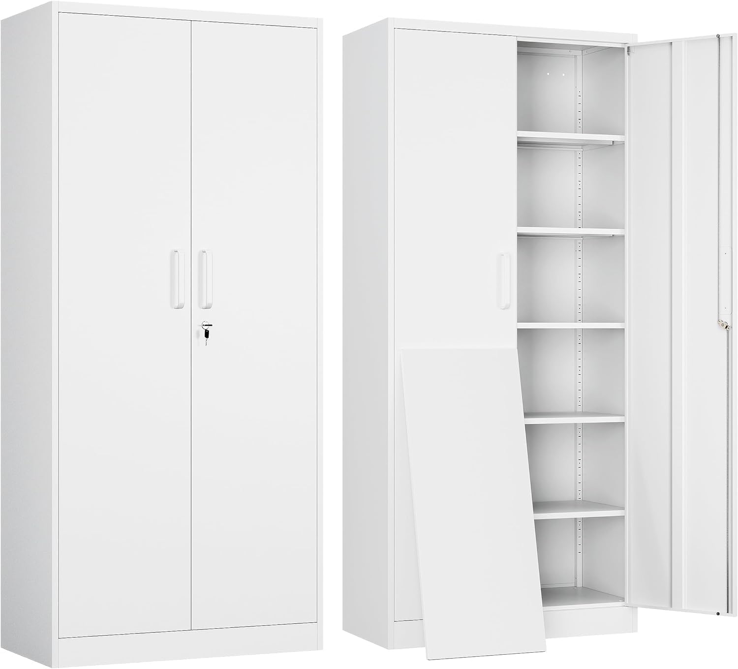 Yizosh Metal Garage Storage Cabinet with Adjustable Shelves