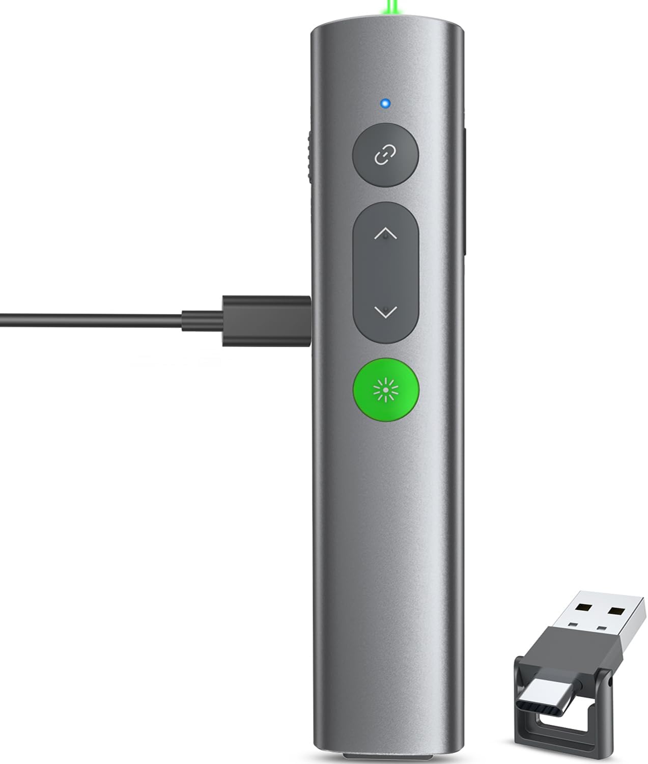 Wireless Presentation Clicker with Green Laser Pointer for PPT