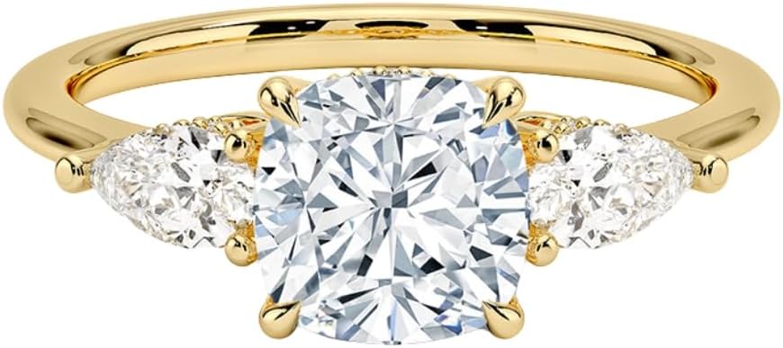 Moissanite Engagement Ring 1.5 ct in Gold & Silver for Women