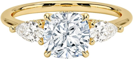 Moissanite Engagement Ring 1.5 ct in Gold & Silver for Women