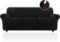 Velvet Sofa Covers for 3 Seat Cushion Couch Slipcovers - Stretch 4