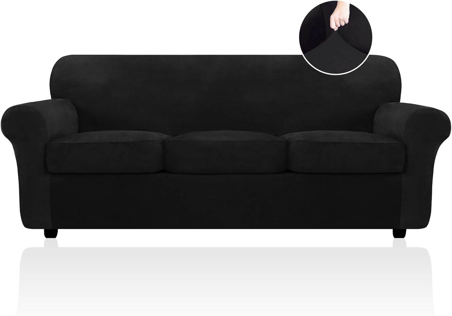 FestiCorp Velvet Sofa Covers for 3 Seat Cushion Couch Slipcovers
