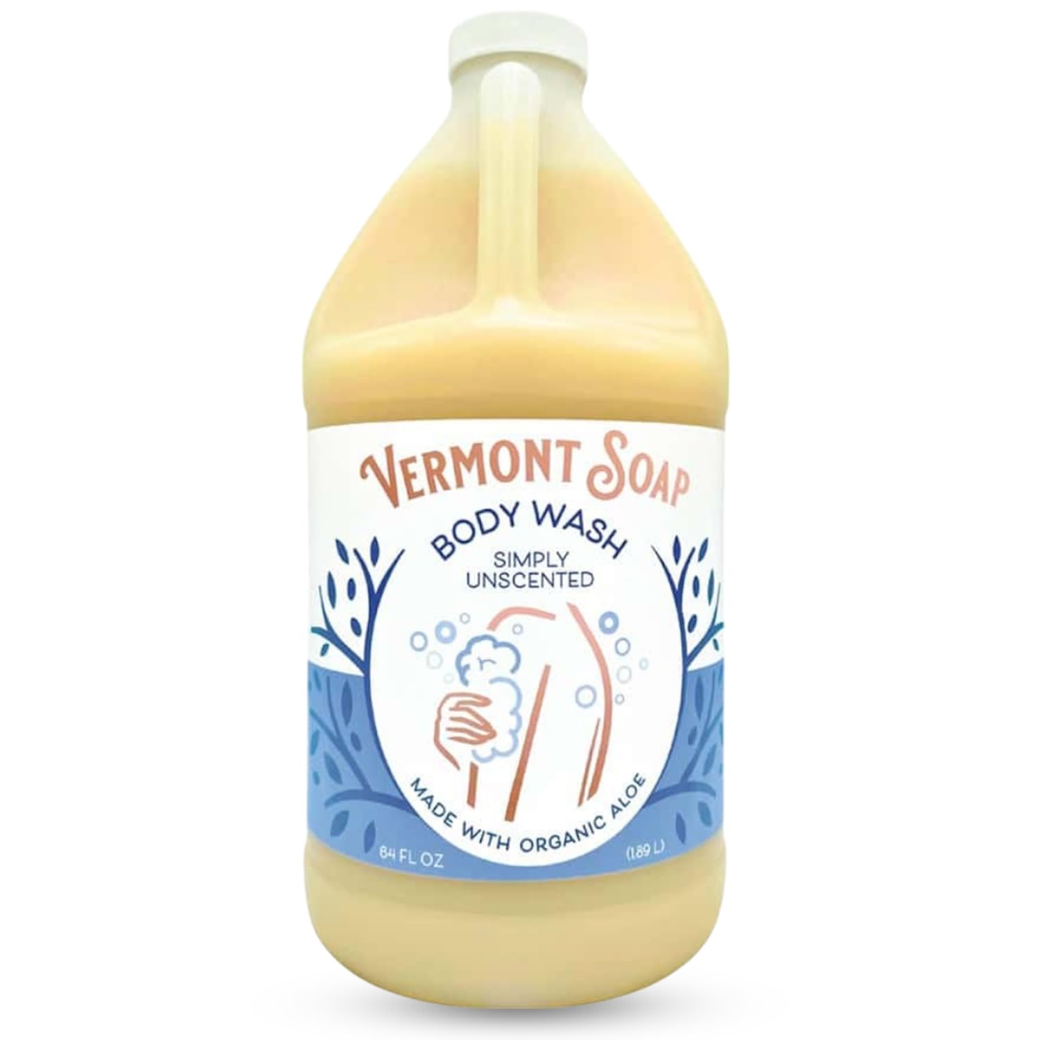 Vermont Soap Natural Body Wash with Shea Butter for Sensitive Skin