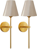 Wall Sconces Sets of 2 Retro Industrial Wall Lamps - Gold Fabric Shade