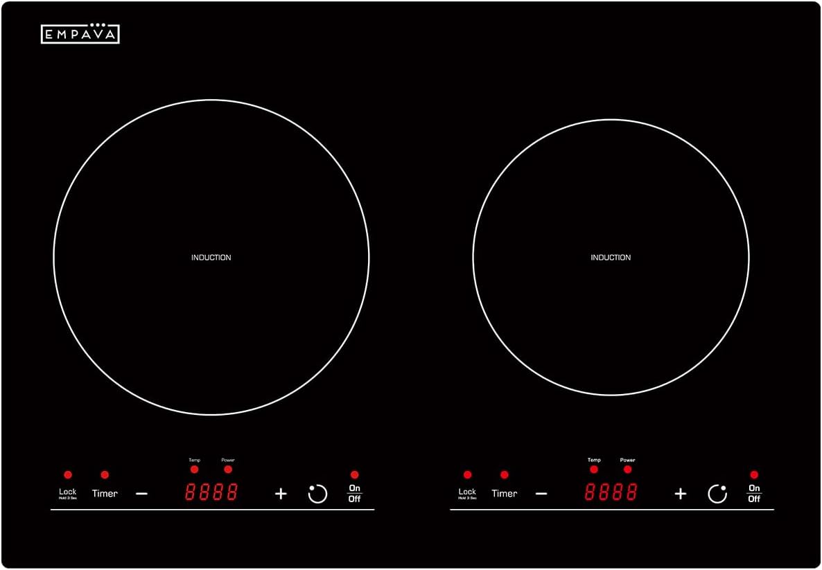 Empava Electric Stove Induction Cooktop with 2 Burners in Black