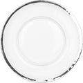 Set of 4 Glass Silver Charger Plates