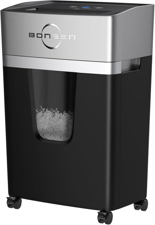 BONSEN 12-Sheet Micro Cut Paper Shredder for Home Office Use