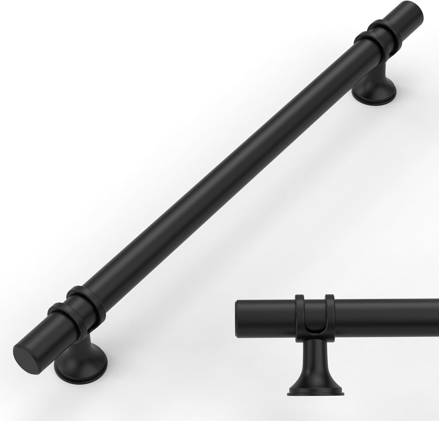 Amerdeco 10 Pack Matte Black Cabinet Pulls for Modern Homes
