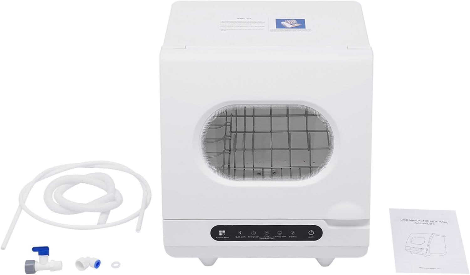 800W Countertop Dishwasher with 5 Programs for Easy Cleaning