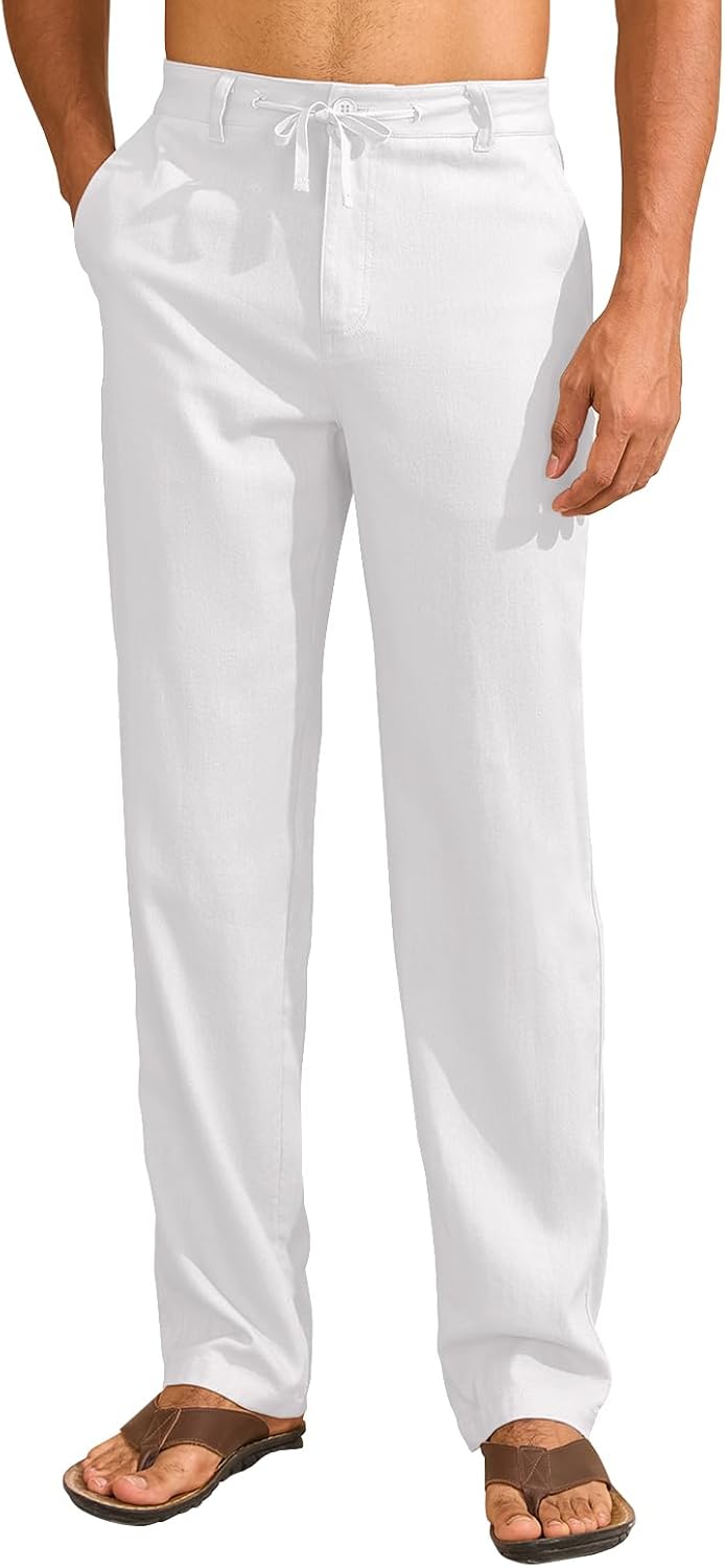 Lightweight Summer Beach Pants for Men - Casual Linen Trousers