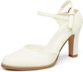 Coutgo Womens Chunky High Heels Pointed Toe Pumps - Retro Comfort