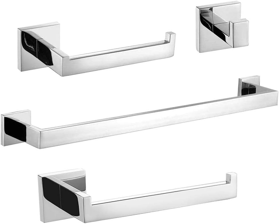 TURS Bathroom Accessories 4-Piece Hardware Set in Polished Chrome