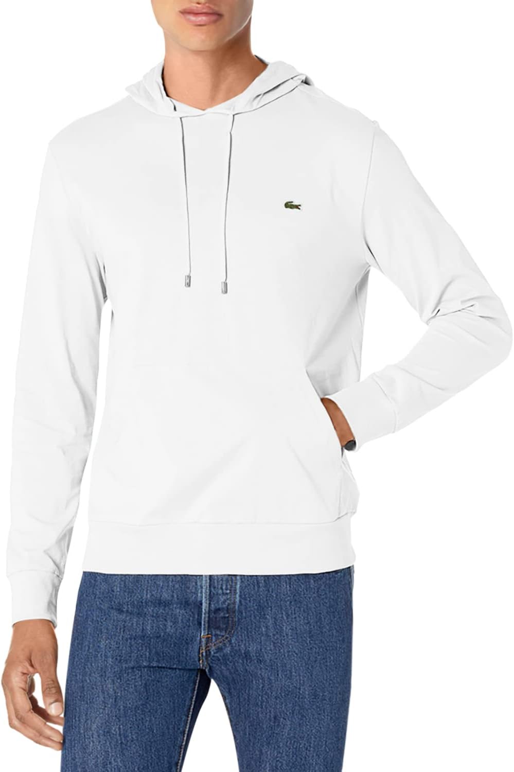 Lacoste Long Sleeve Hoodie Jersey Tee with Central Pocket