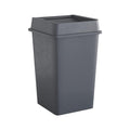 35 Gallon Grey Square Commercial Trash Can with Lid - Durable