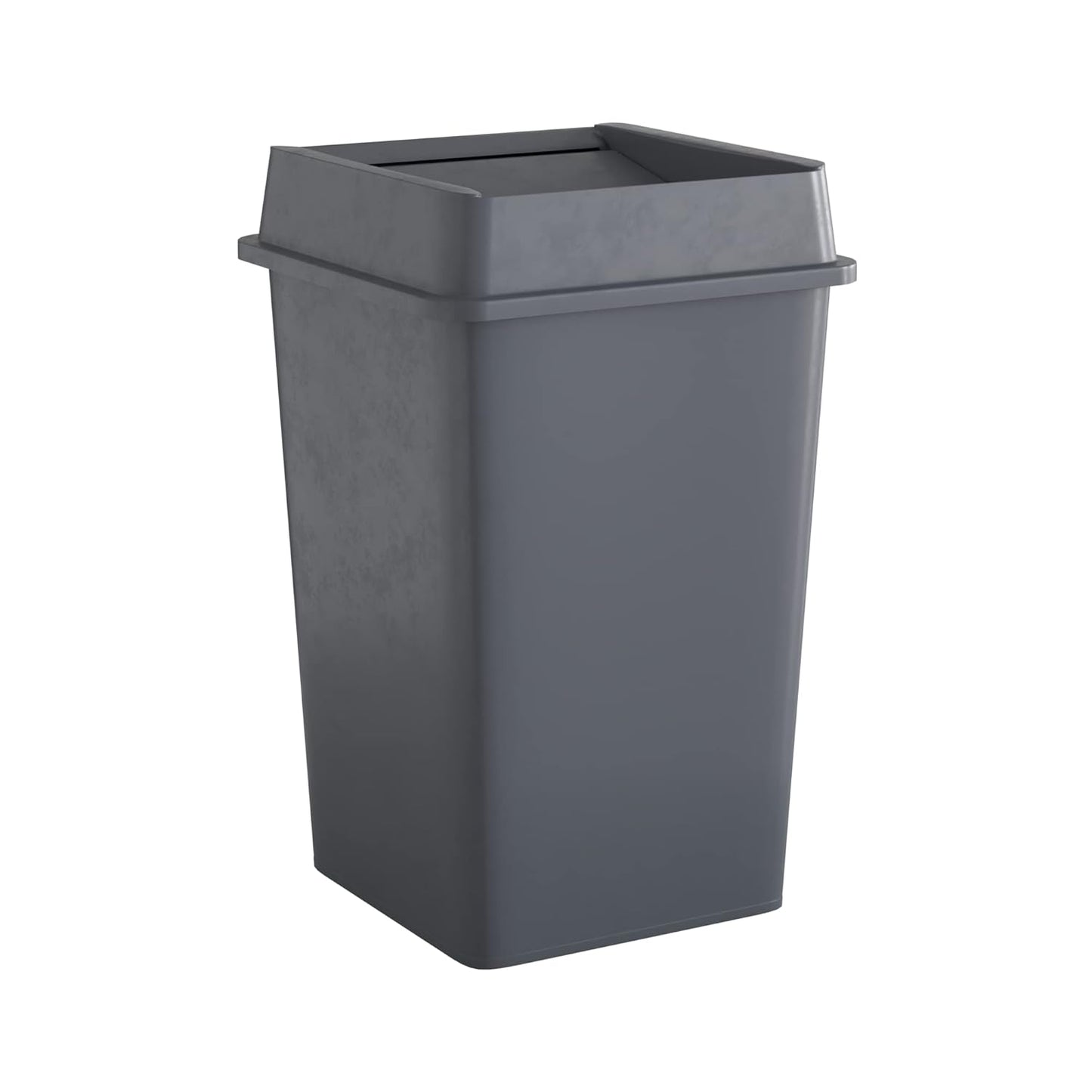 35 Gallon Grey Square Commercial Trash Can with Lid for Durability