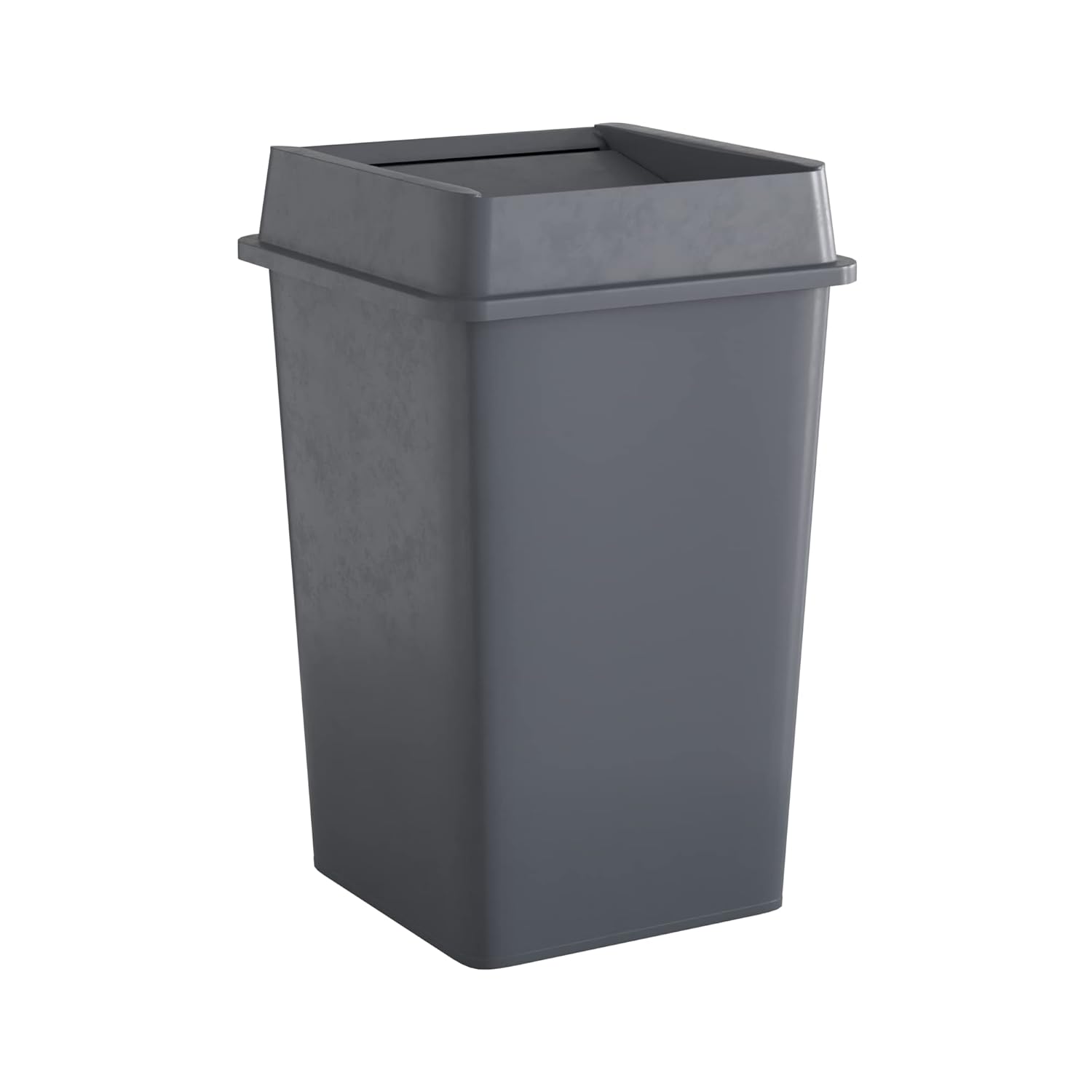 35 Gallon Grey Square Commercial Trash Can with Lid for Durability